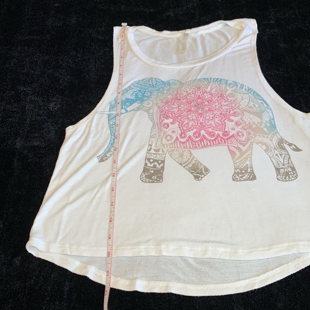 Women's Colorful Pastel Tribal Elephant Tank Top - Picture 6 of 6